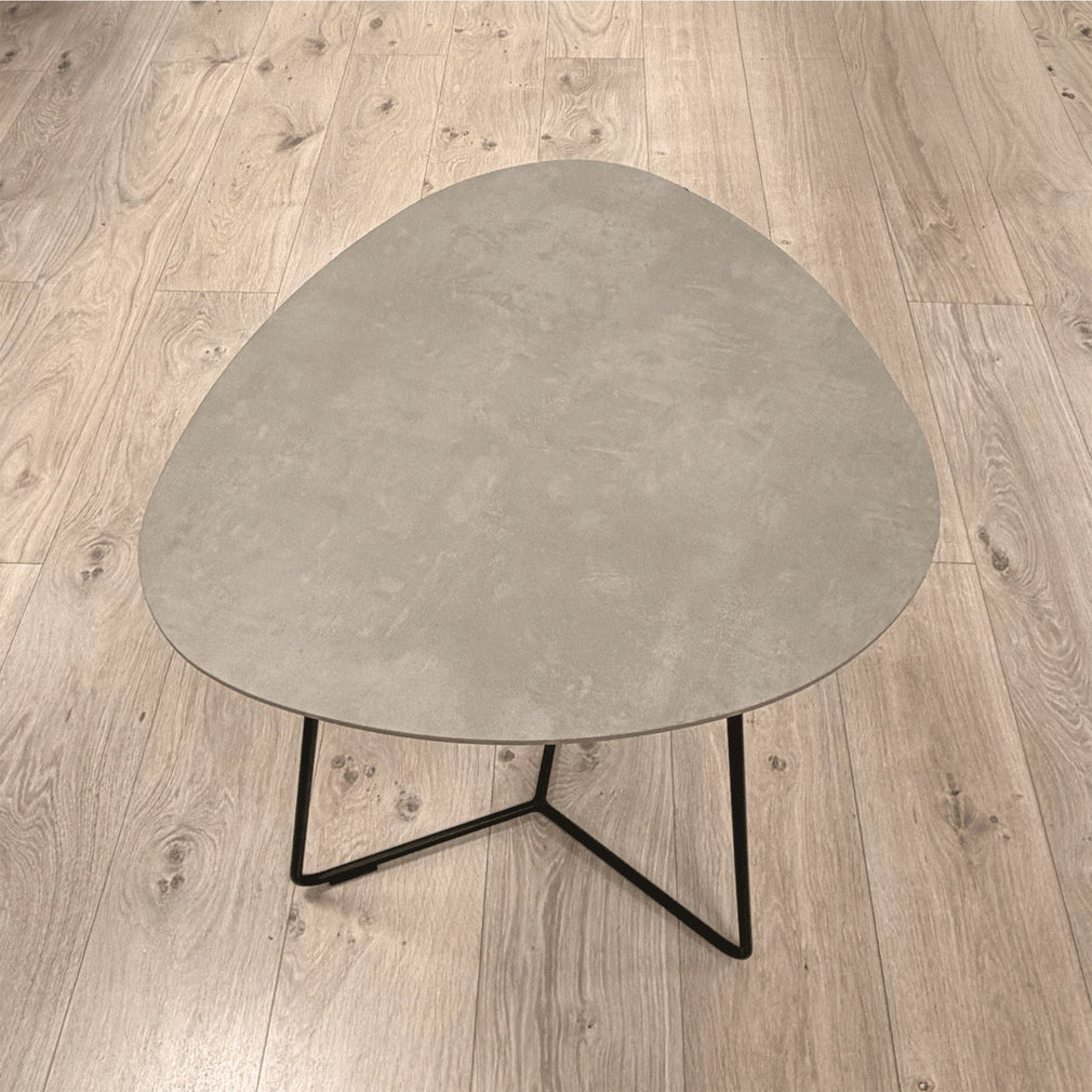 Stratus 58x55cm End Table In Alu Grey 0026GA Black Frame