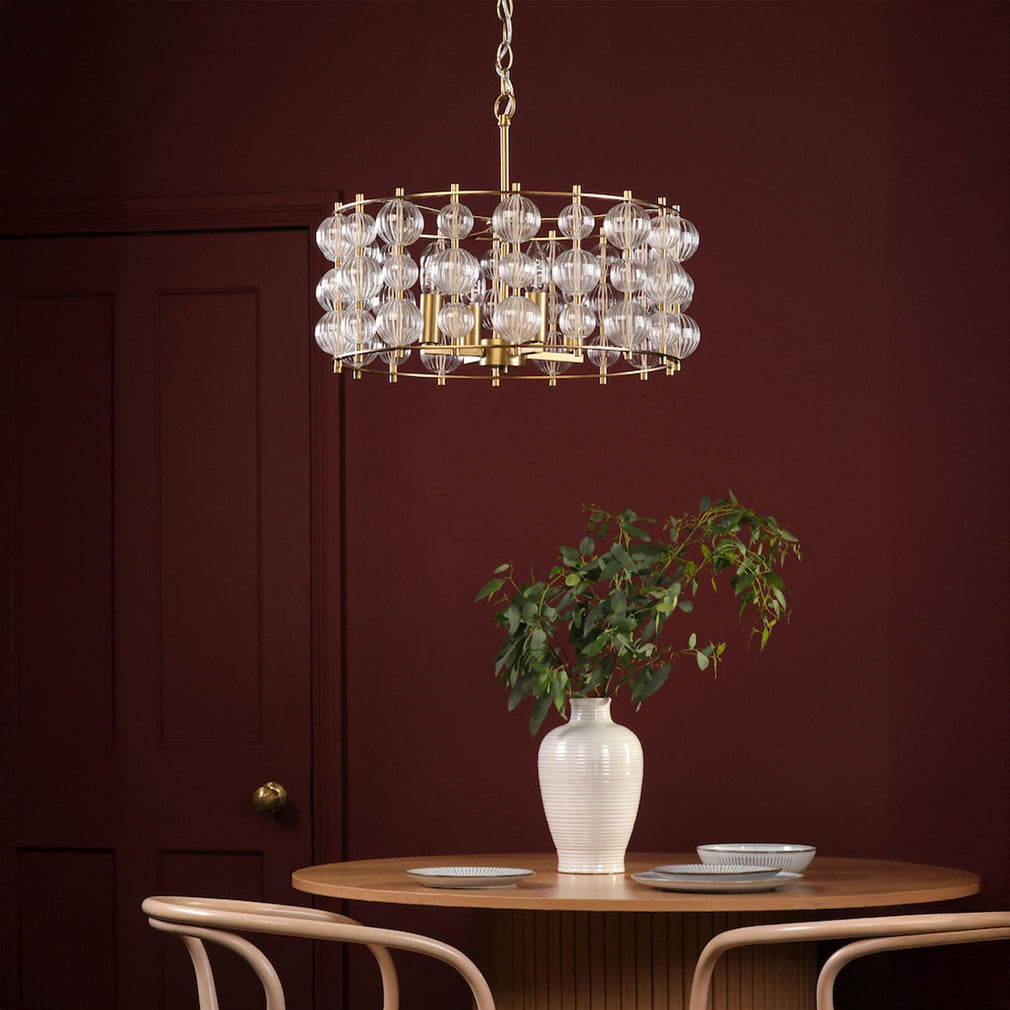Mona - Satin Gold 4 Light Ceiling Pendant