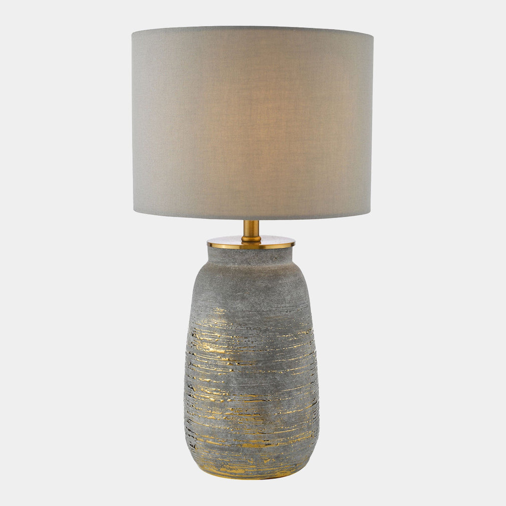 Kaja - Grey and Brass Table Lamp