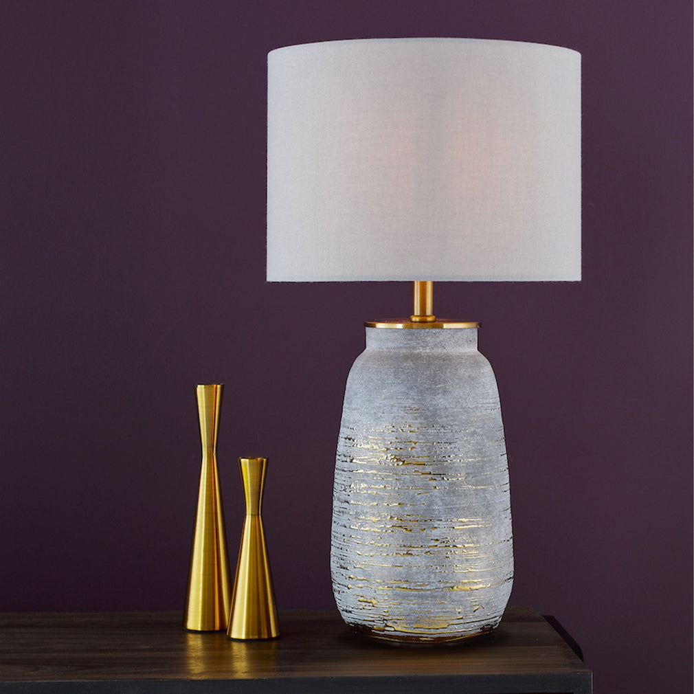 Kaja - Grey and Brass Table Lamp