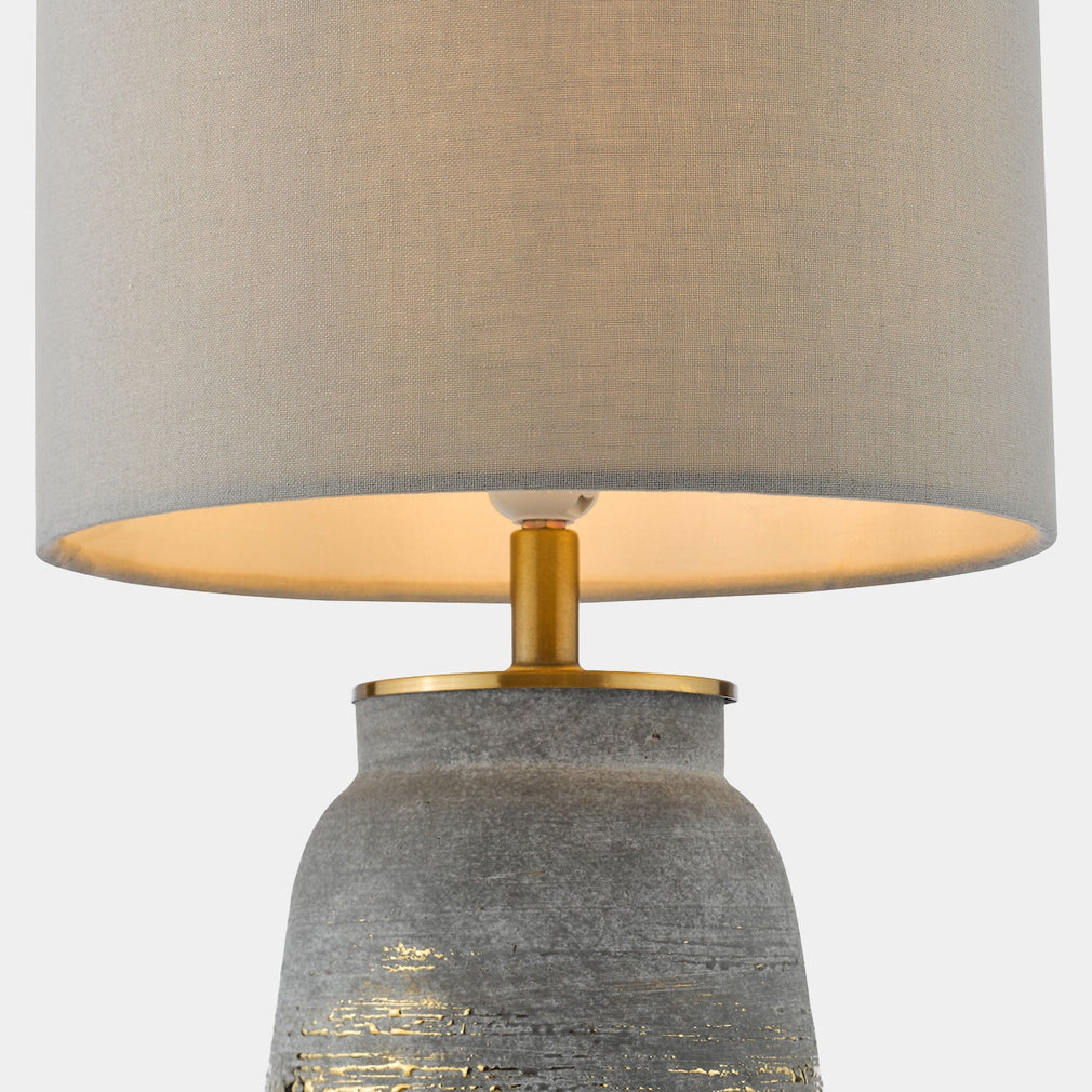 Kaja - Grey and Brass Table Lamp