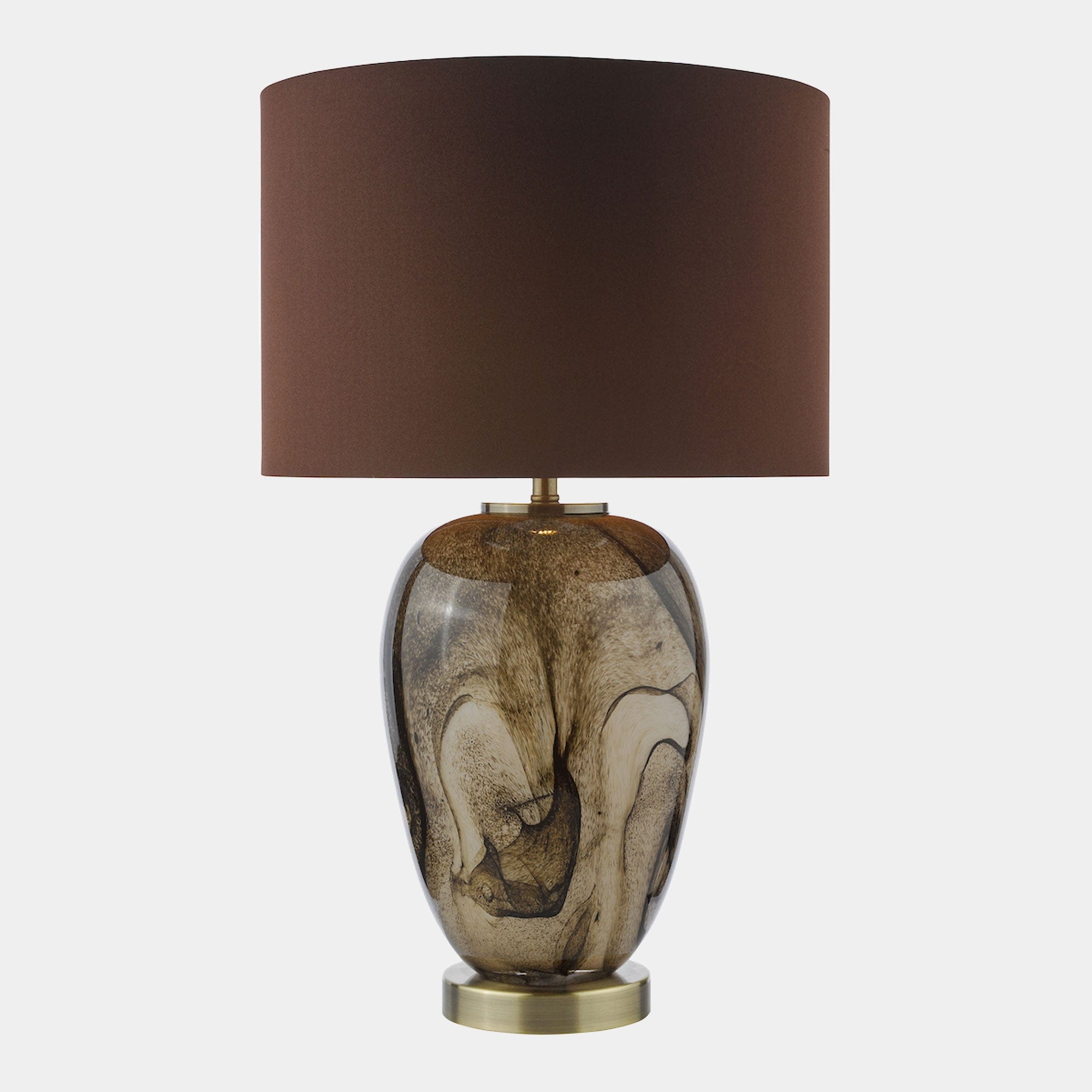 Esti - Brown Marble Effect Glass Table Lamp