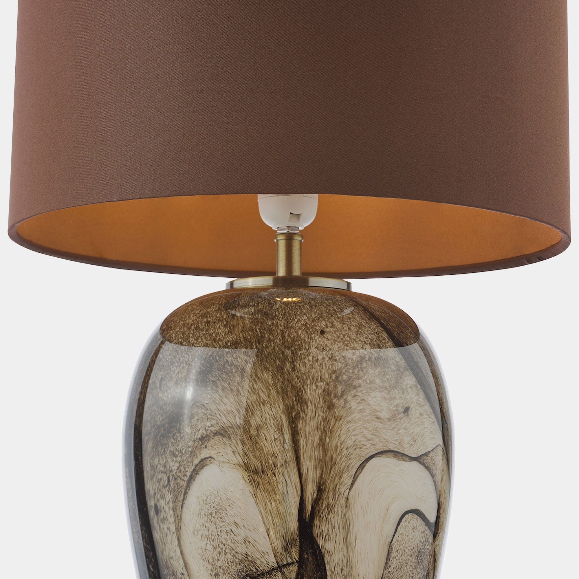 Esti - Brown Marble Effect Glass Table Lamp