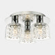 Carey - Polished Chrome and Glass 3 Light Bathroom Flush Light