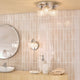 Carey - Polished Chrome and Glass 3 Light Bathroom Flush Light