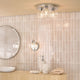 Carey - Polished Chrome and Glass 3 Light Bathroom Flush Light