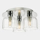 Carey - Polished Chrome and Glass 3 Light Bathroom Flush Light