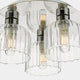 Carey - Polished Chrome and Glass 3 Light Bathroom Flush Light