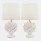 Laura Ashley Artichoke - Twin Pack White Table Lamp