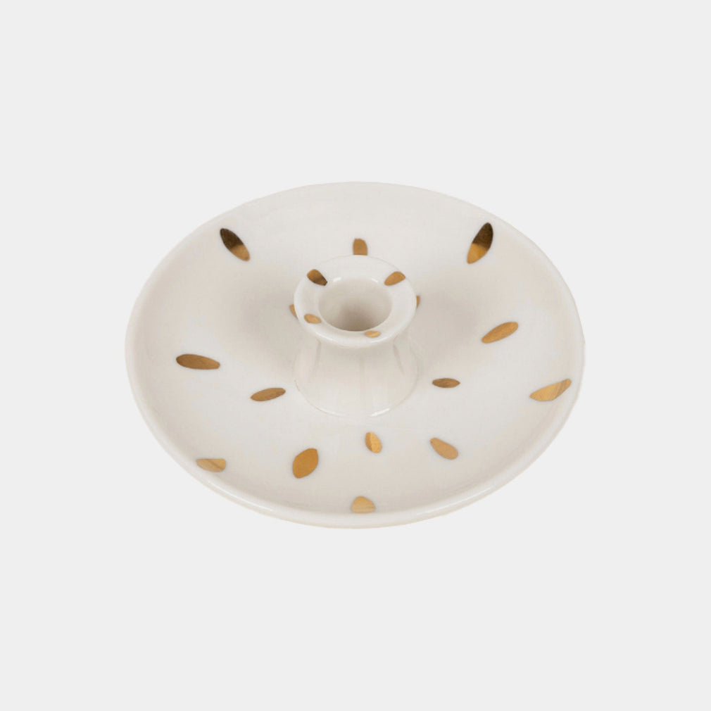 St Eval - Gold Brushmarks Candle Holder