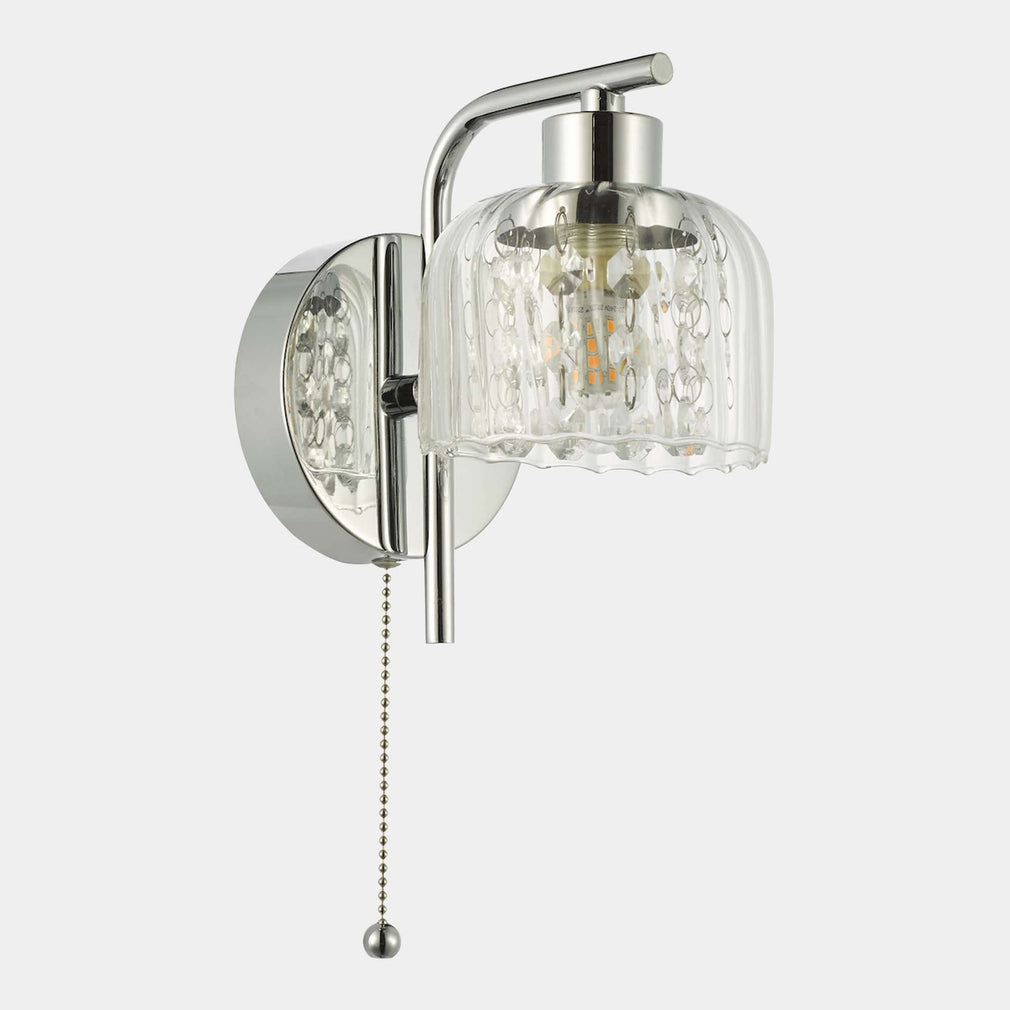 Carey - Polished Chrome & Glass Bathroom Wall Light
