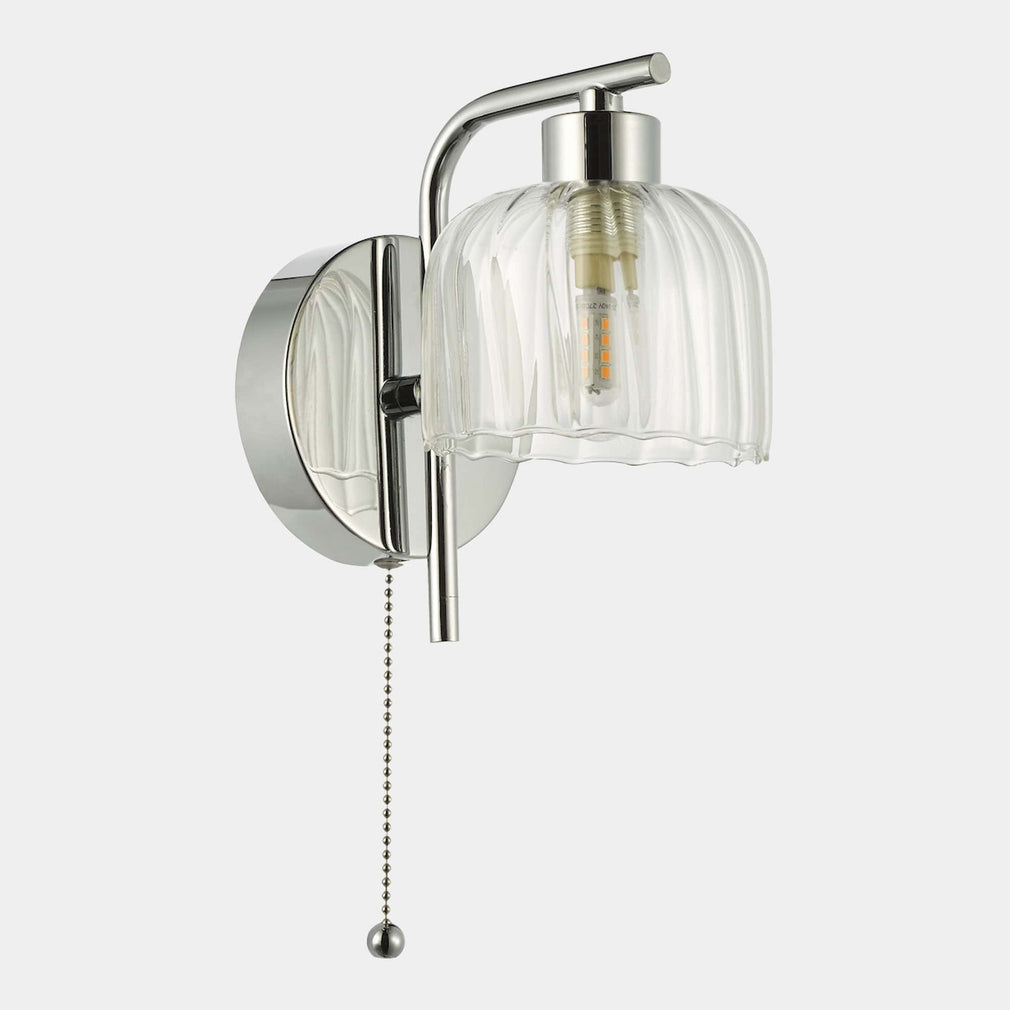 Carey - Polished Chrome & Glass Bathroom Wall Light