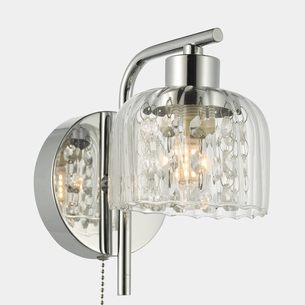 Carey - Polished Chrome & Glass Bathroom Wall Light
