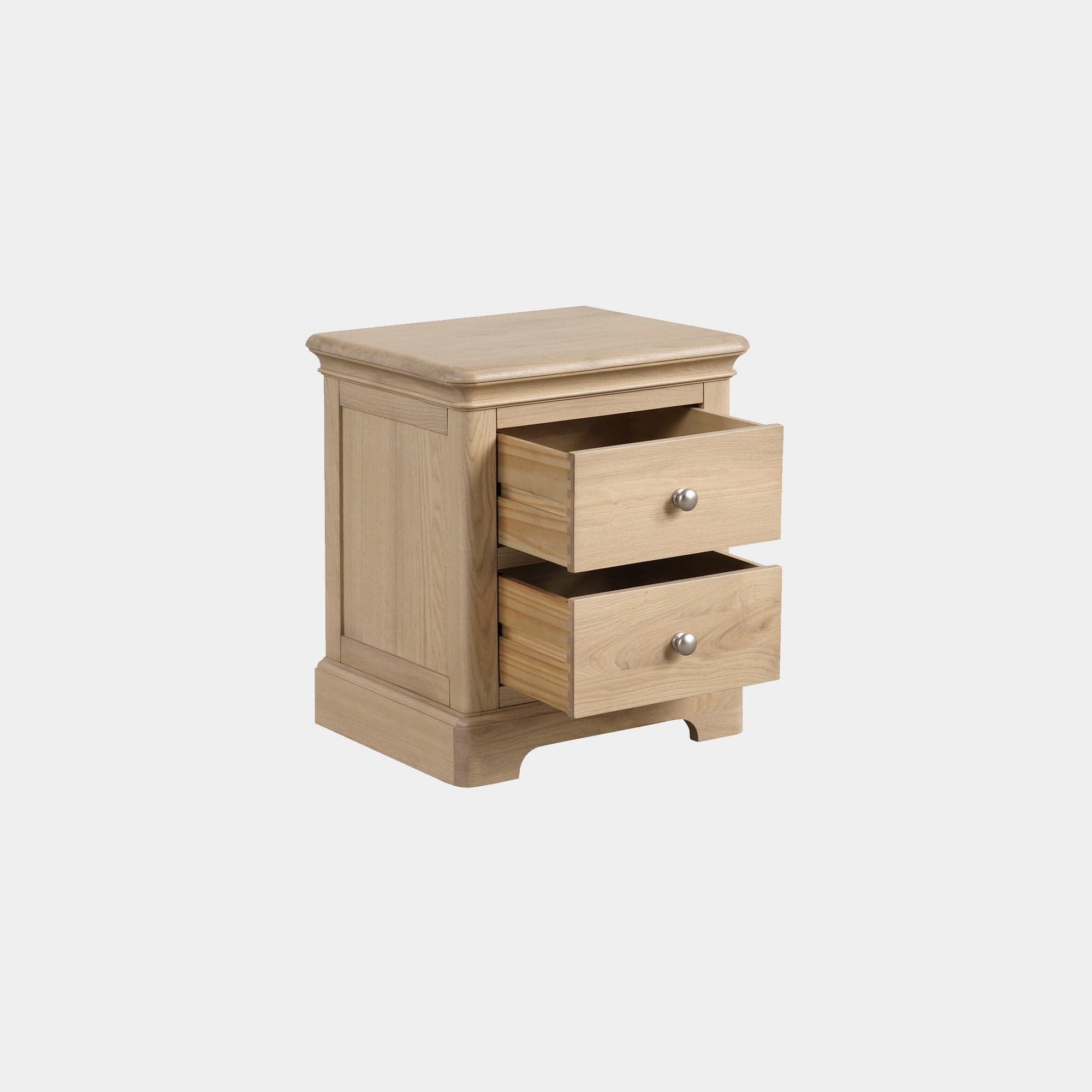 Ravenswood Oak - 2 Drawer Bedside Table, Oak