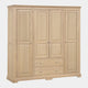 Ravenswood Oak - 4 Door 2 Drawer Wardrobe, Oak