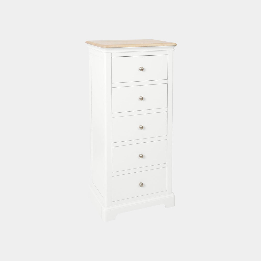 Ravenswood White - 5 Drawer Tall Chest, White