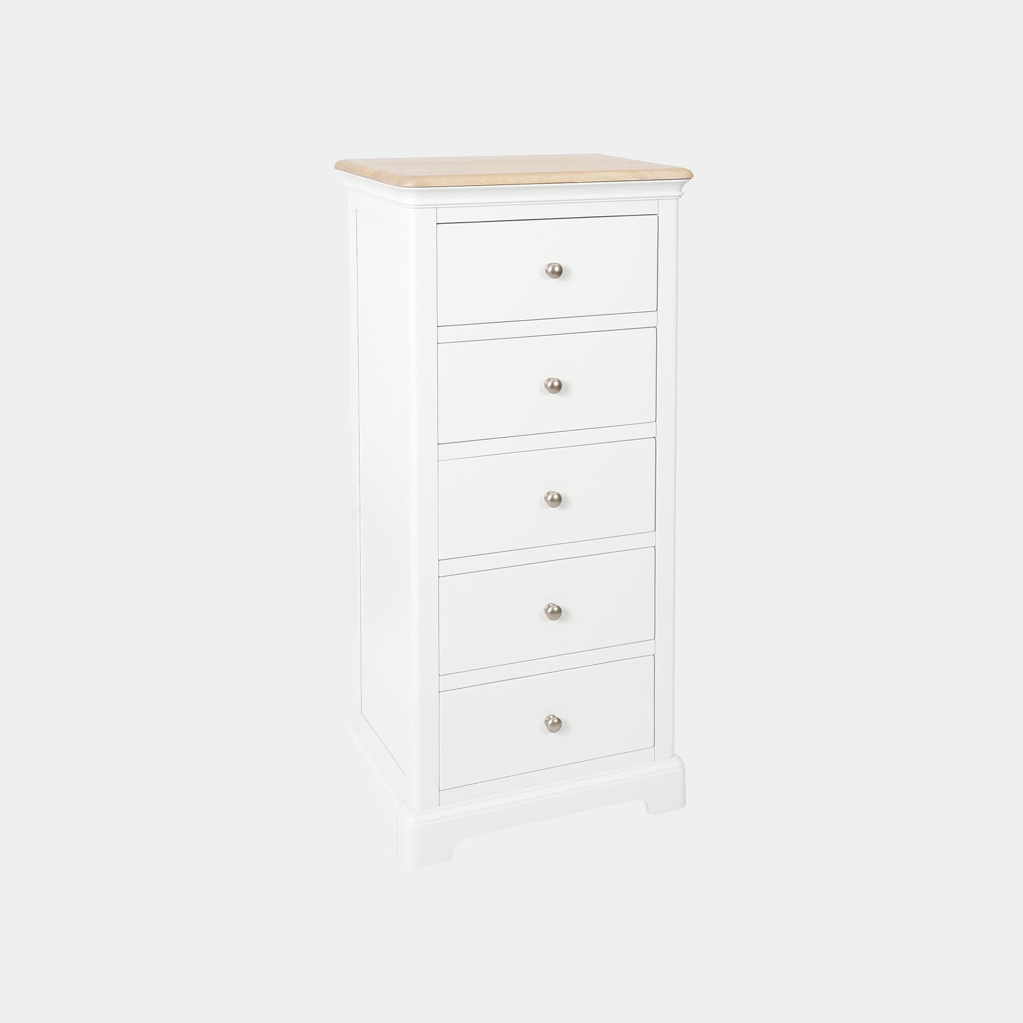 Ravenswood White - 5 Drawer Tall Chest, White