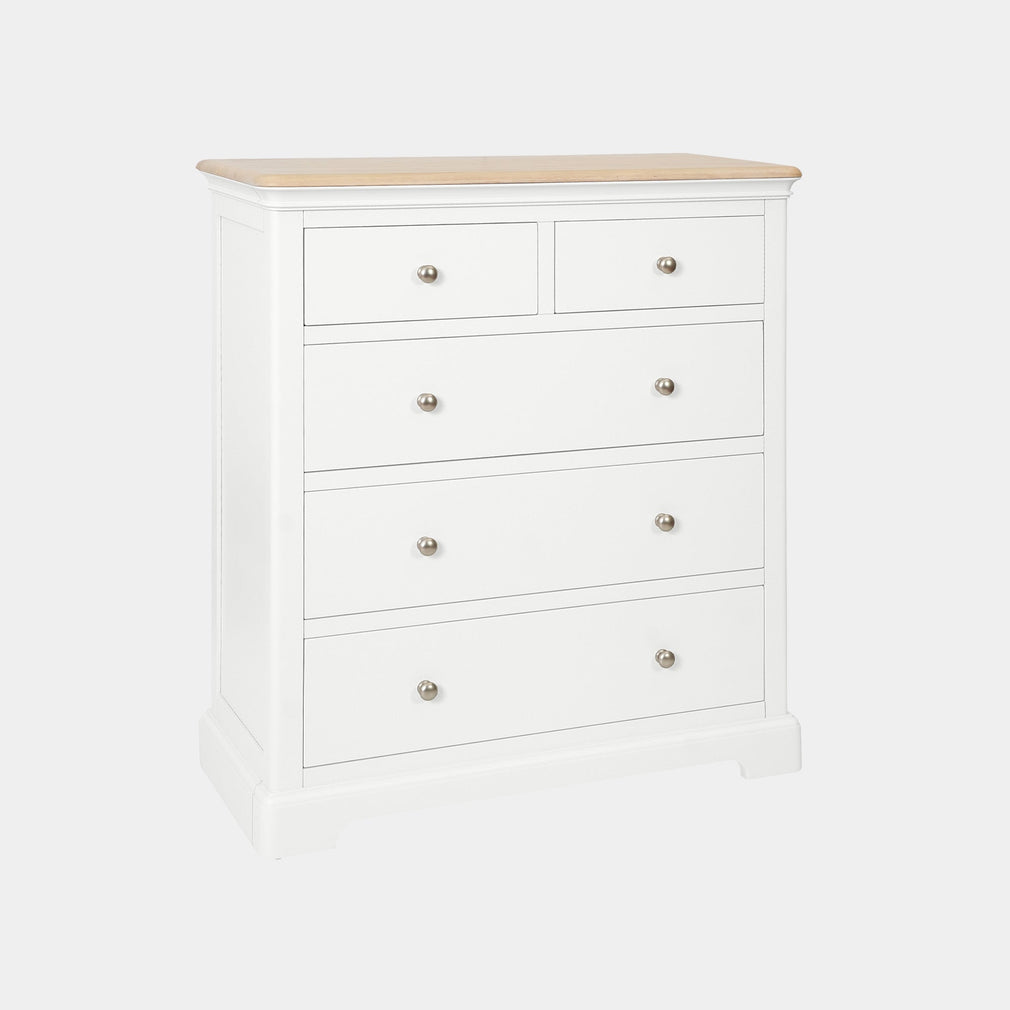 Ravenswood White - 5 Drawer Wide Chest, White