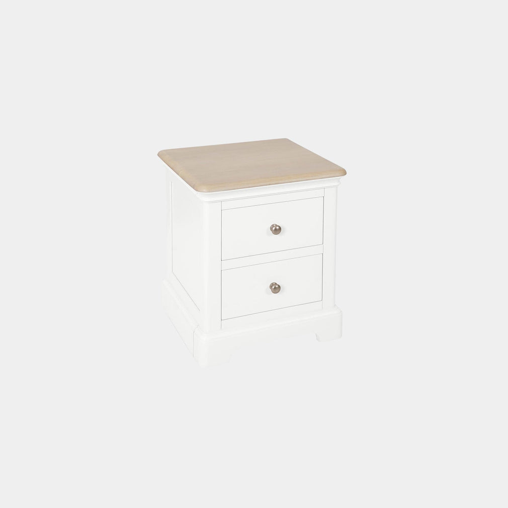 Ravenswood White - 2 Drawer Bedside Table. White