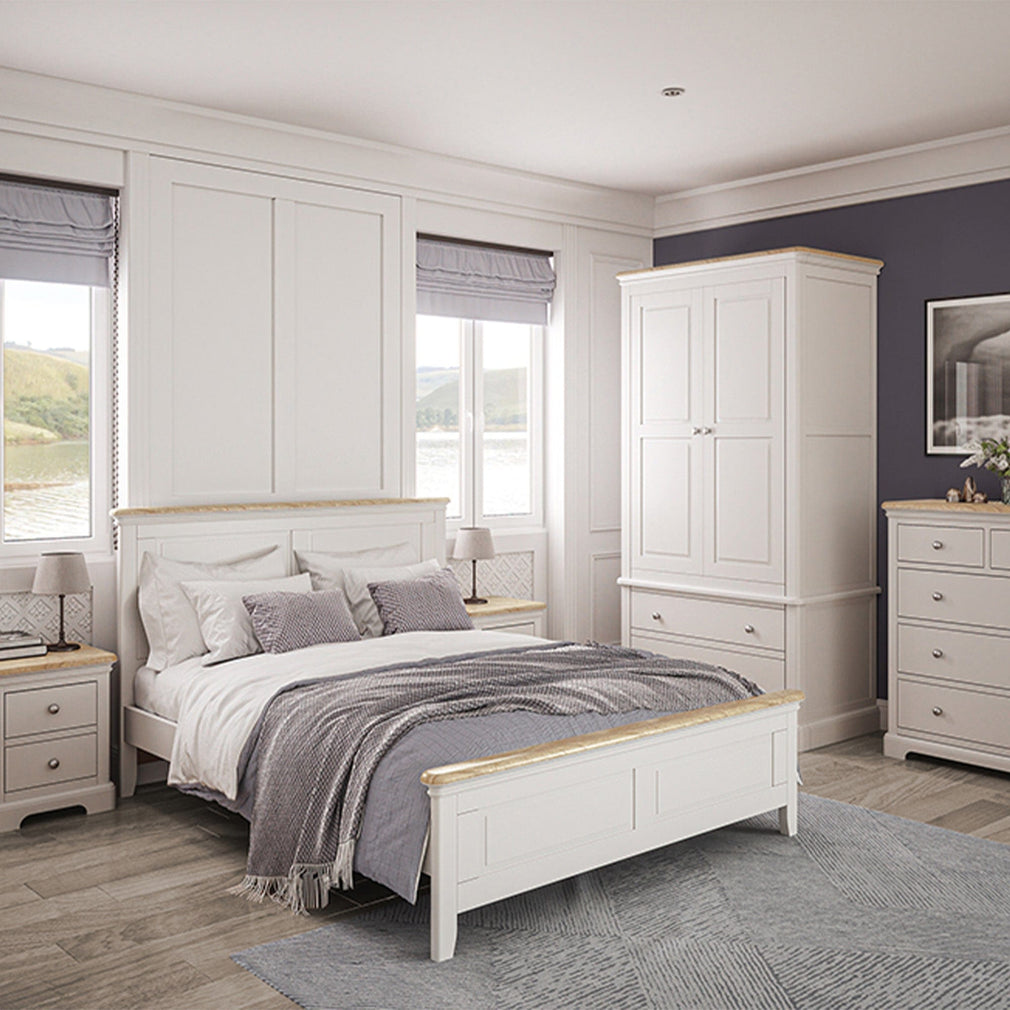 Ravenswood White - 2 Drawer Bedside Table. White