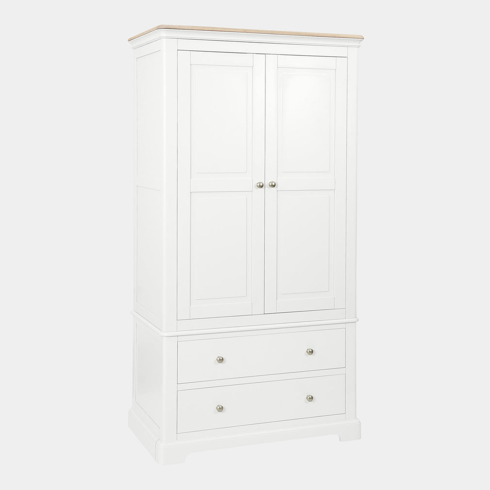Ravenswood White - 2 Door 2 Drawer Wardrobe, White