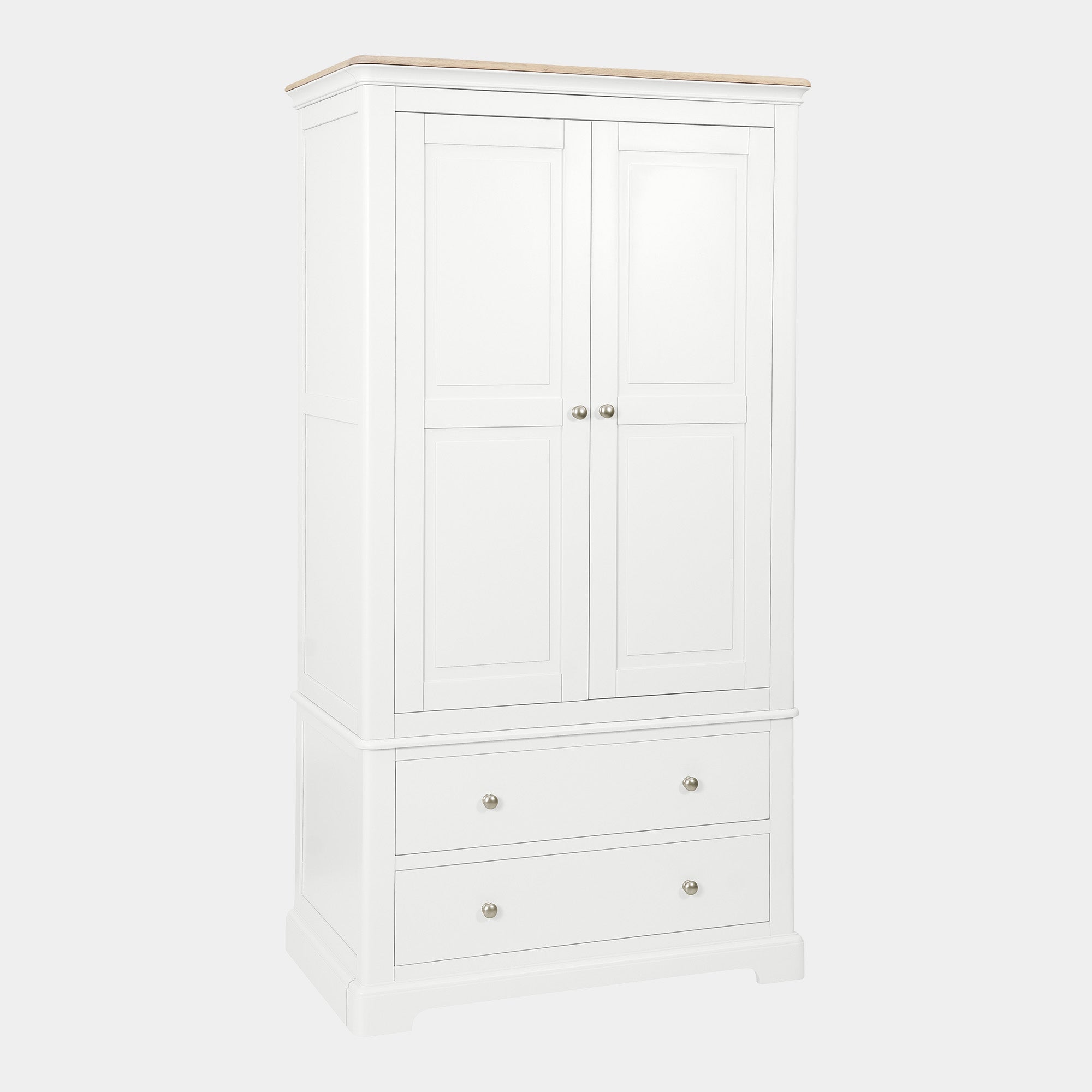 Ravenswood White - 2 Door 2 Drawer Wardrobe, White