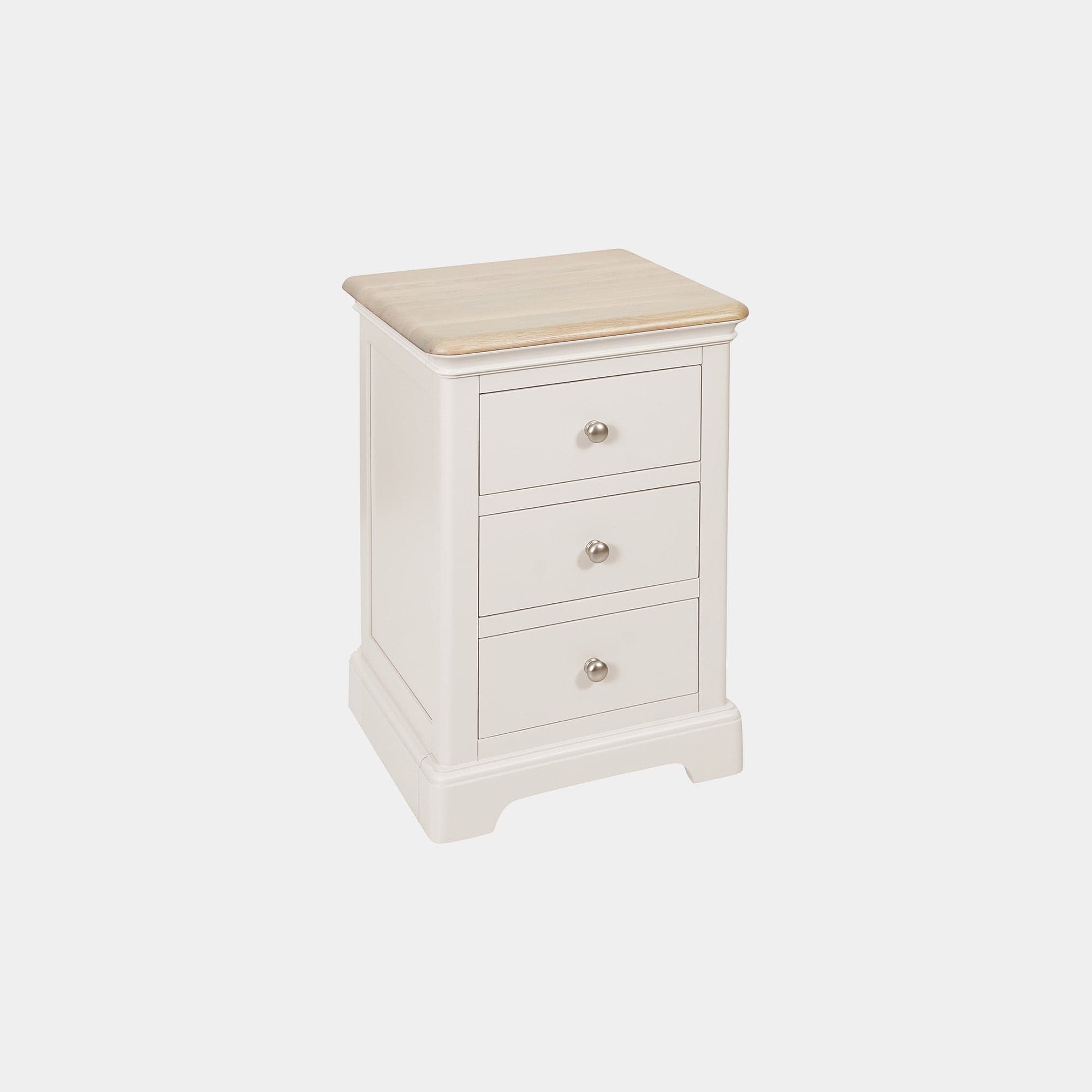 Ravenswood Painted - 3 Drawer Bedside Table, Grey Mist