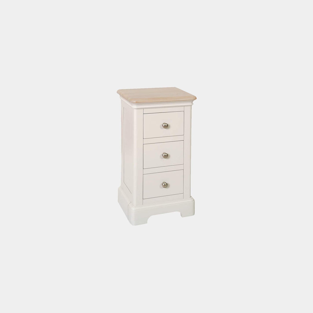 Ravenswood Painted - 3 Drawer Compact Bedside Table, Grey Mist