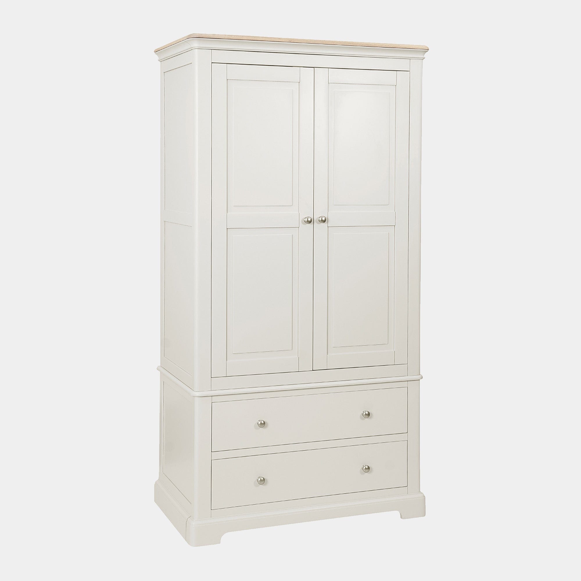 Ravenswood Painted - 2 Door 2 Drawer Wardrobe, Grey Mist