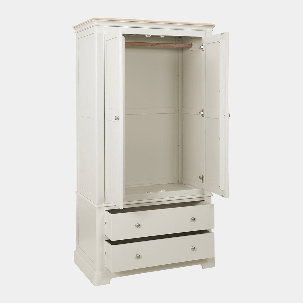 Ravenswood Painted - 2 Door 2 Drawer Wardrobe, Grey Mist