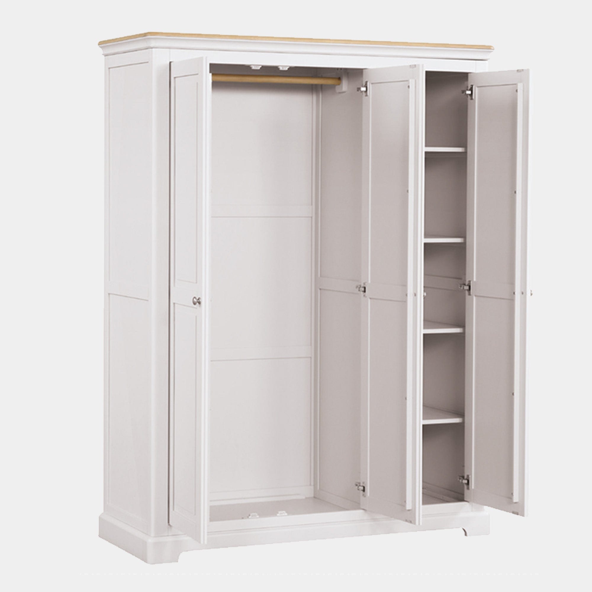 Ravenswood Painted - 3 Door Wardrobe, Grey Mist