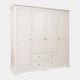 Ravenswood Painted - 4 Door 2 Drawer Wardrobe, Grey Mist