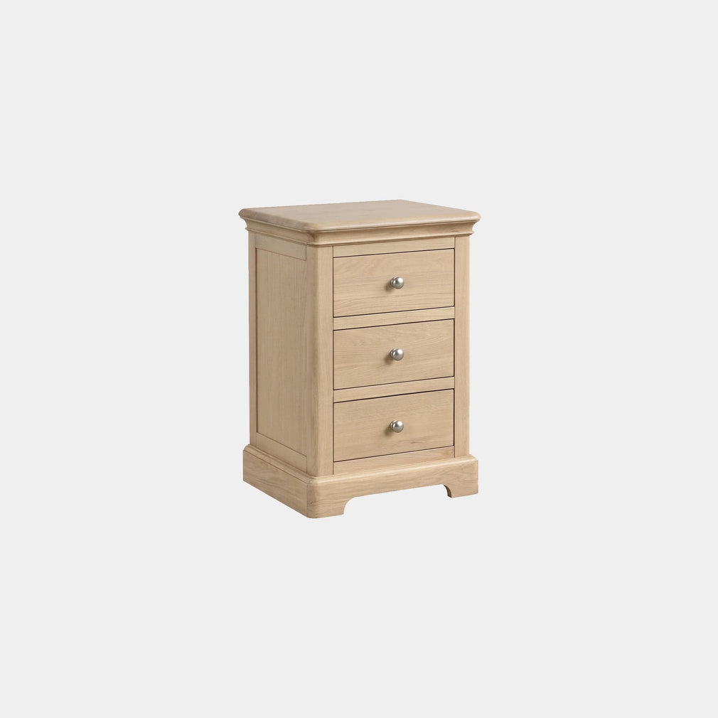 Ravenswood Oak - 3 Drawer Bedside Table, Oak