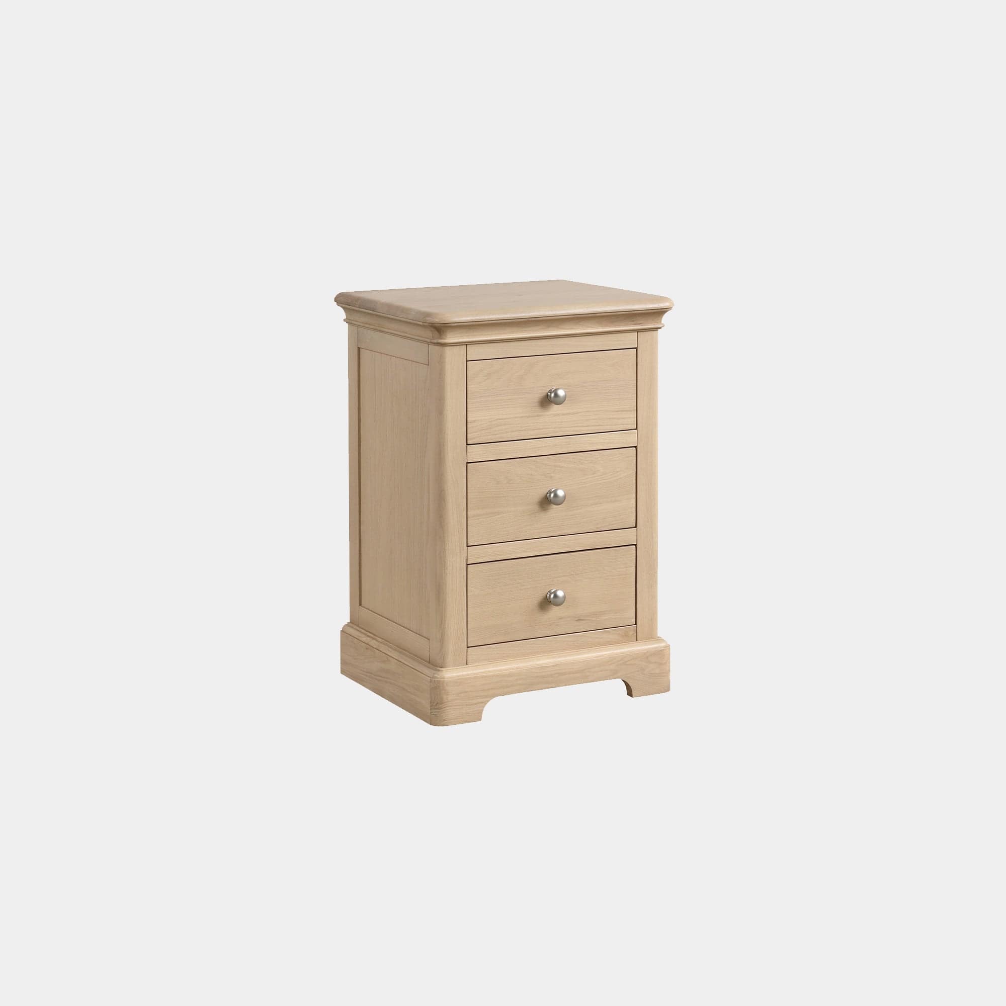 Ravenswood Oak - 3 Drawer Bedside Table, Oak