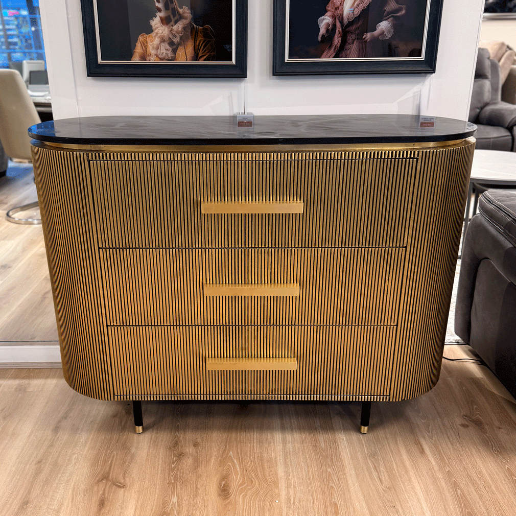 Conrad 3 Drawer Chest / top marked.