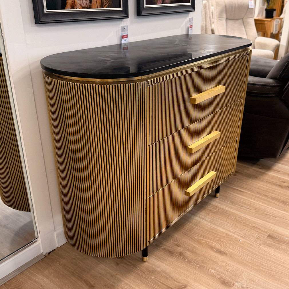 Conrad 3 Drawer Chest / top marked.