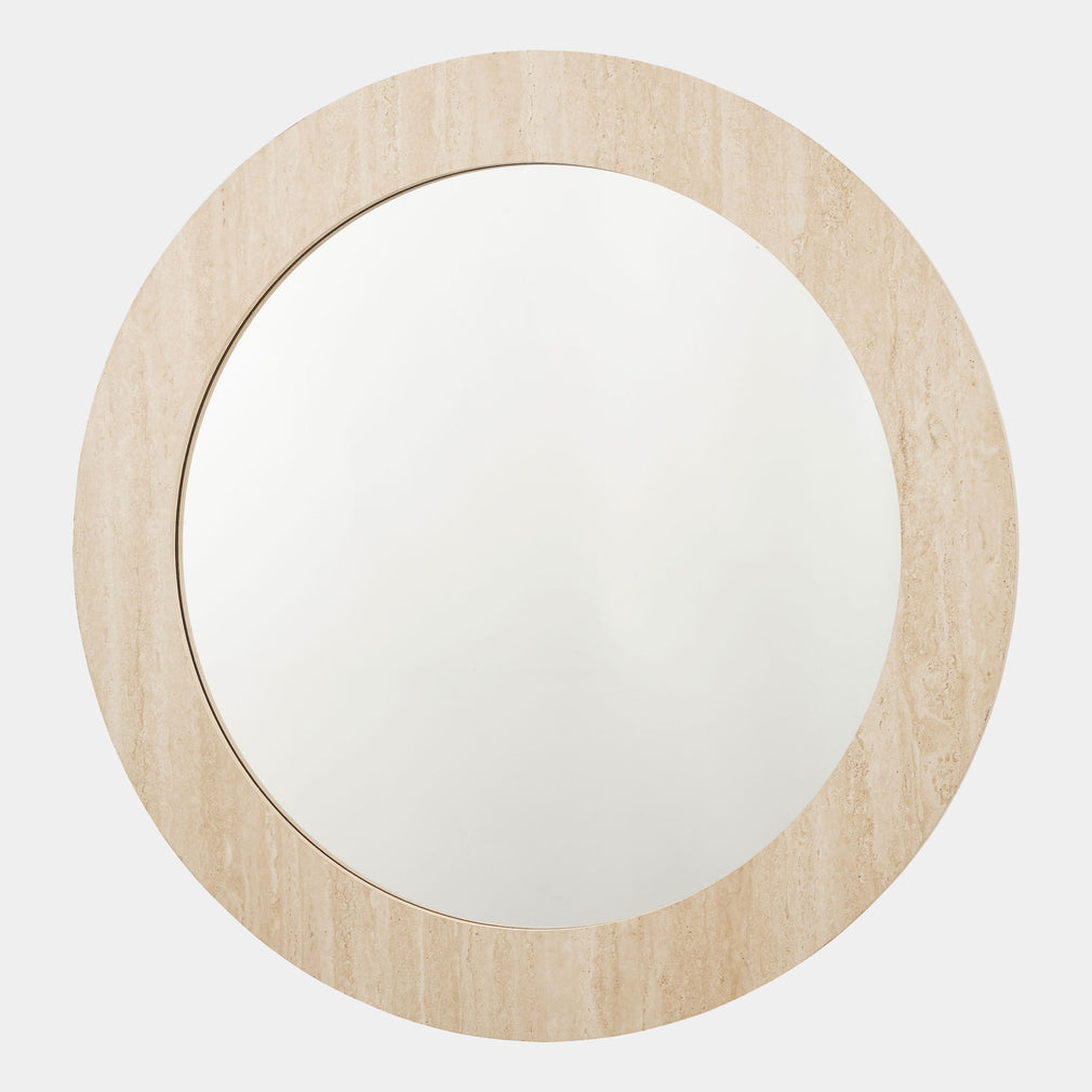 Marmo - Round Travertine Mirror