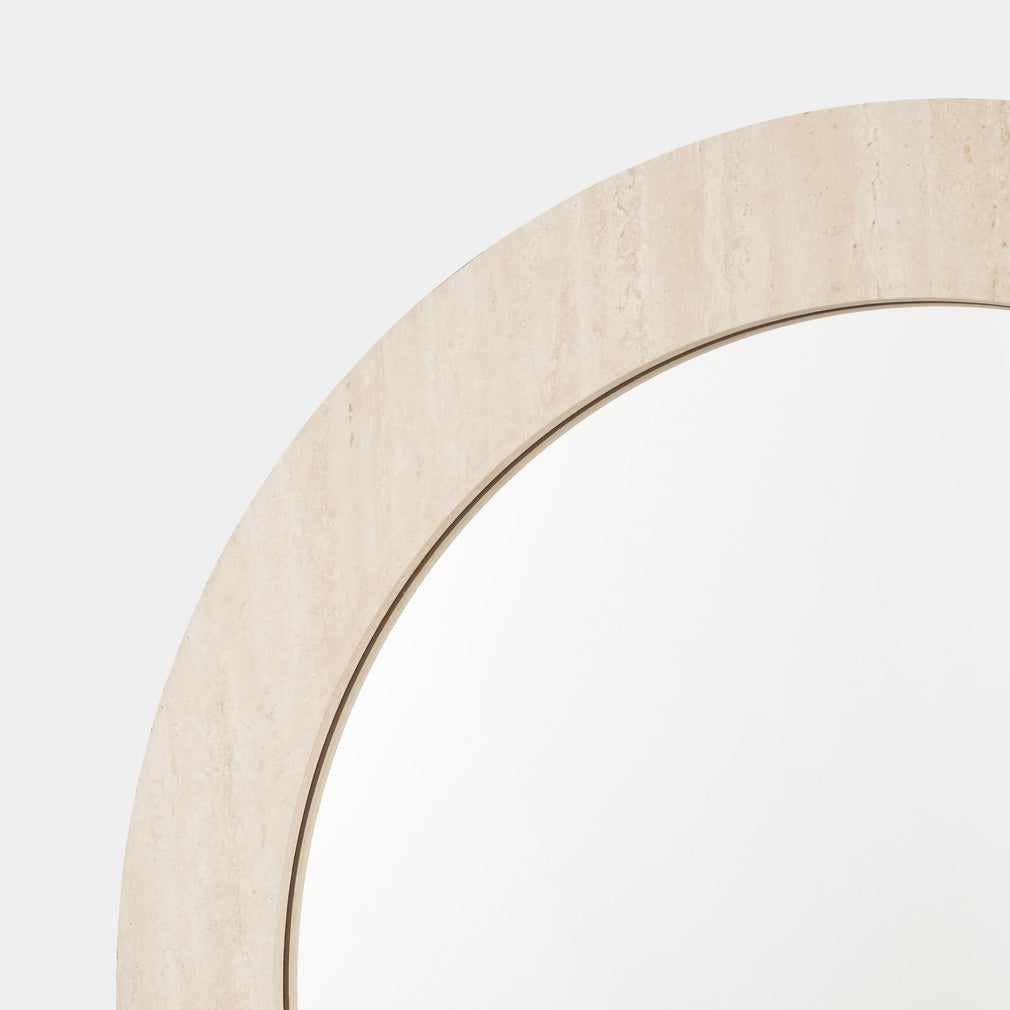 Marmo - Round Travertine Mirror