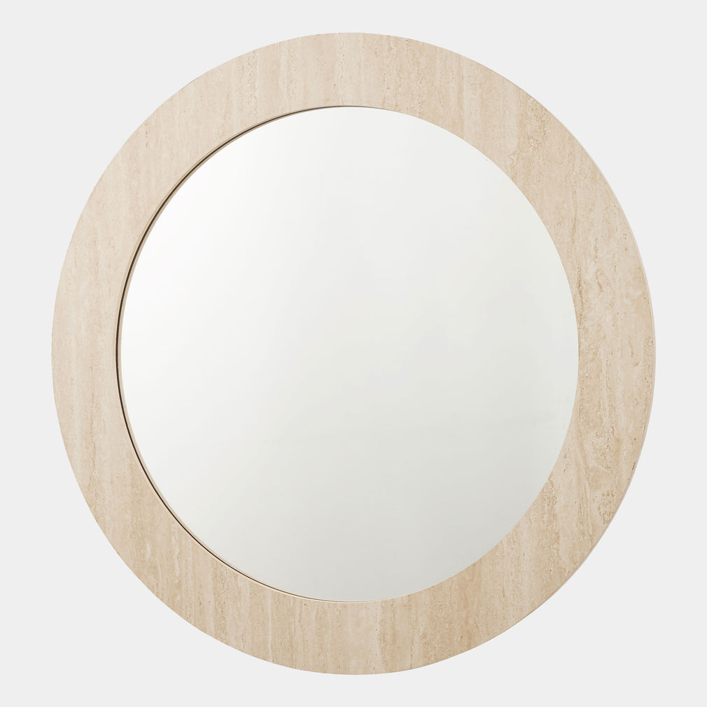 Marmo - Round Travertine Mirror