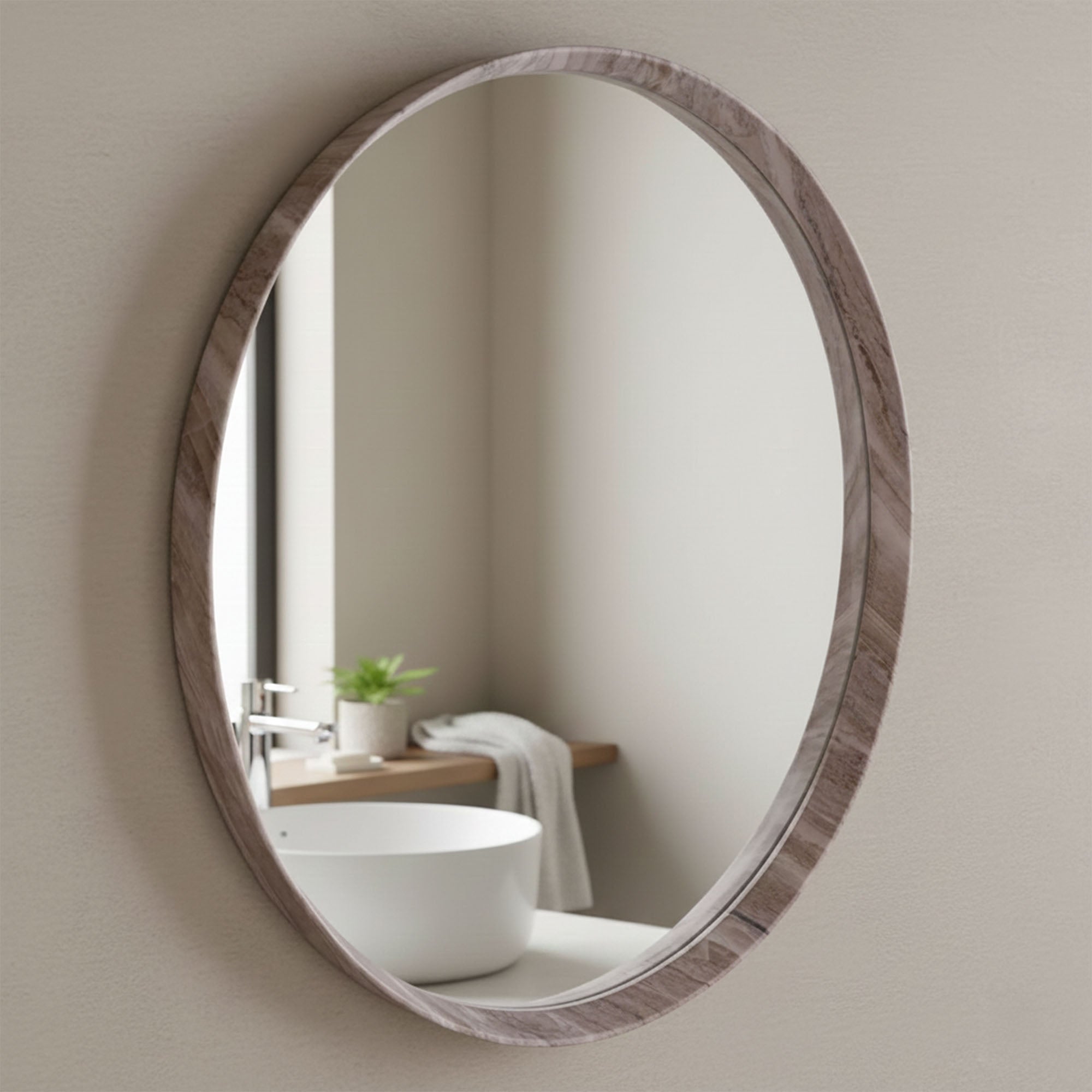 Syon Brown Stone Mirror(WG)