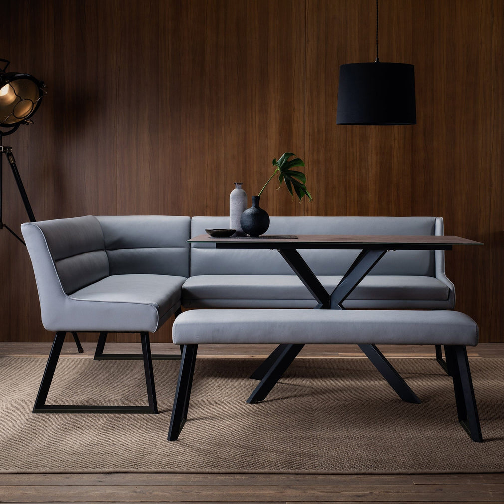 Corner Bench Right Set With 135cm Faux Ceramic Table