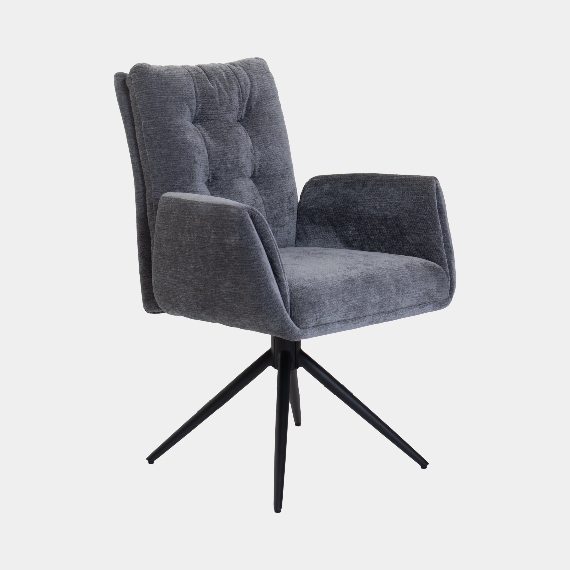 Tucson - Swivel Dining Armchair In Fabric, Grey