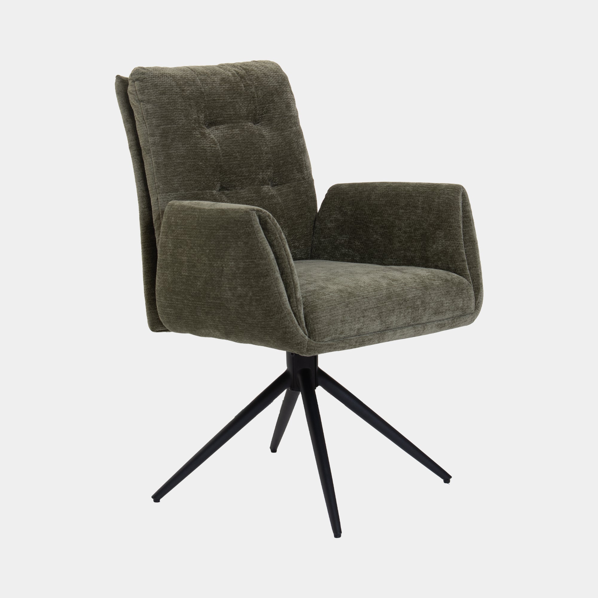 Tucson - Swivel Dining Armchair In Fabric, Green
