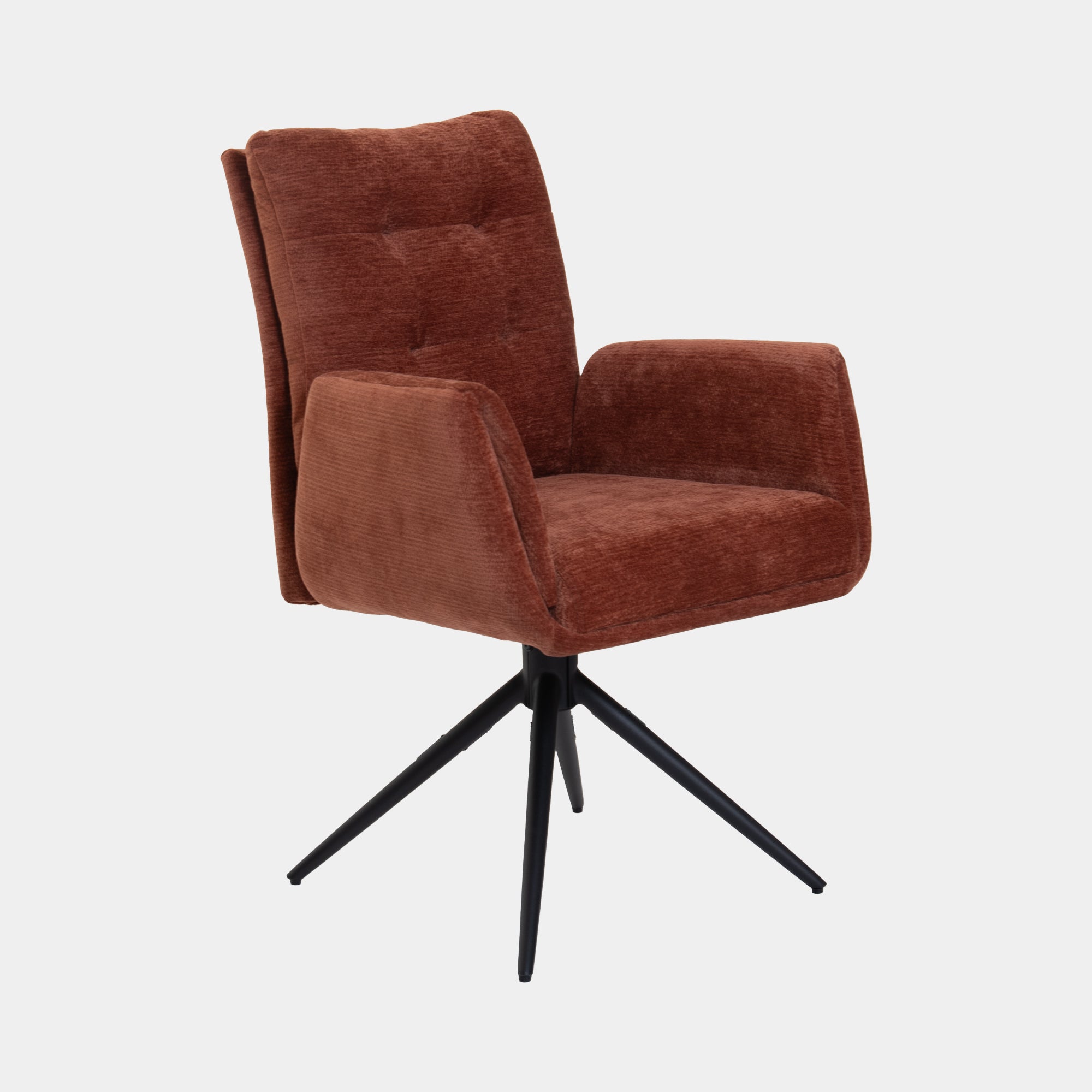 Tucson - Swivel Dining Armchair In Fabric, Orange