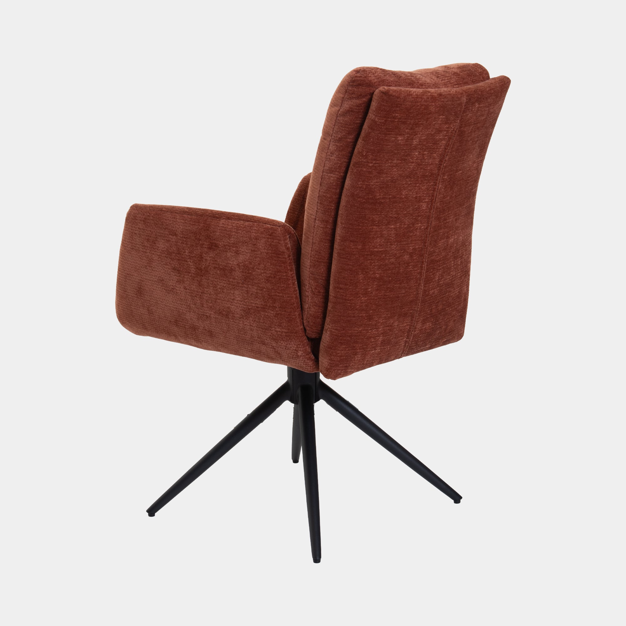 Tucson - Swivel Dining Armchair In Fabric, Orange