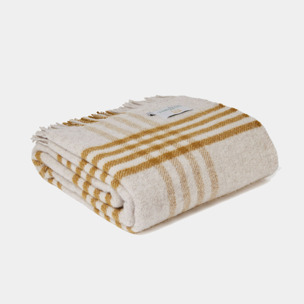 Hex Check - English Mustard Throw 150x240cm