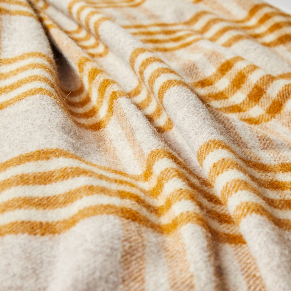 Hex Check - English Mustard Throw 150x240cm