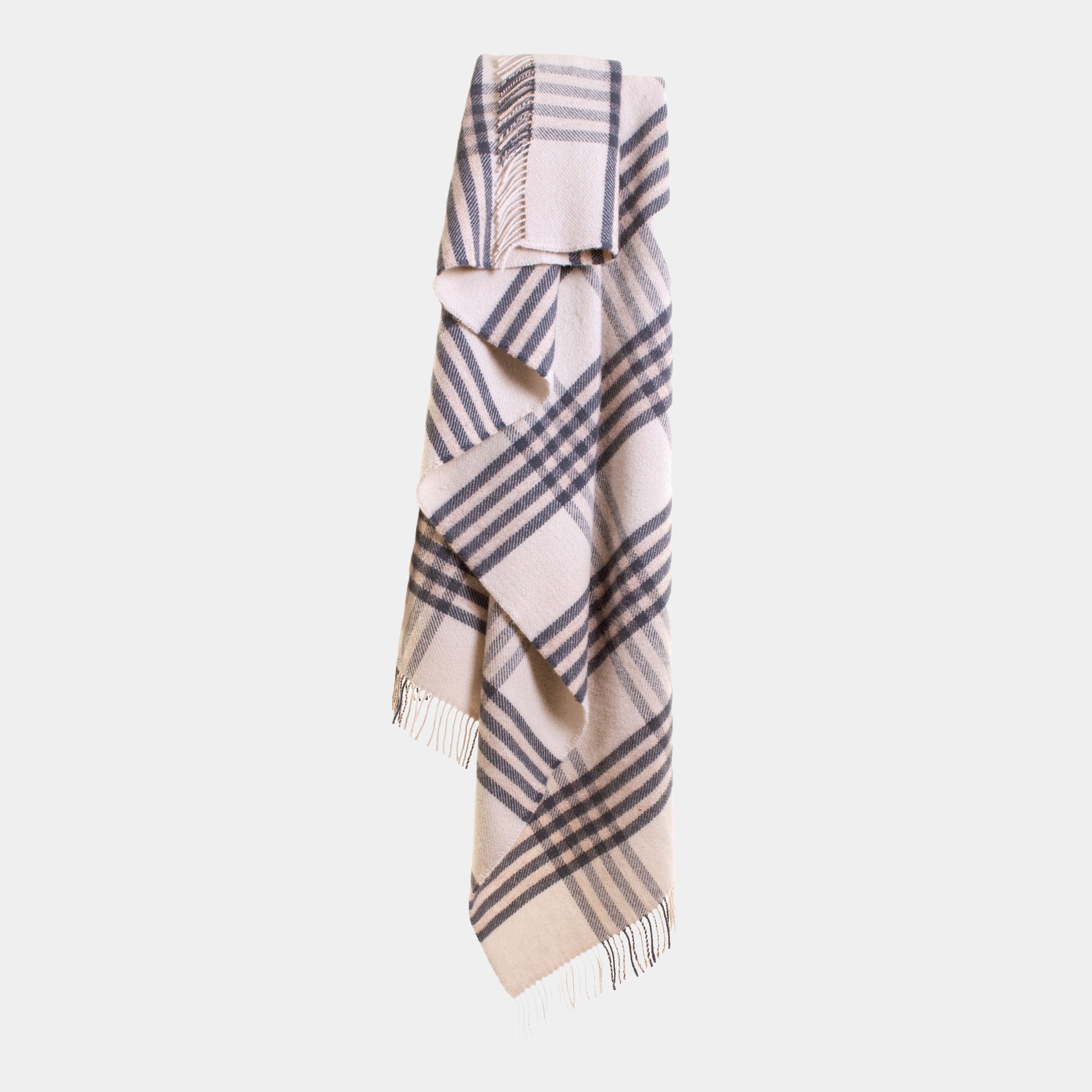 Hex Check - Blue Slate Throw 150x240cm