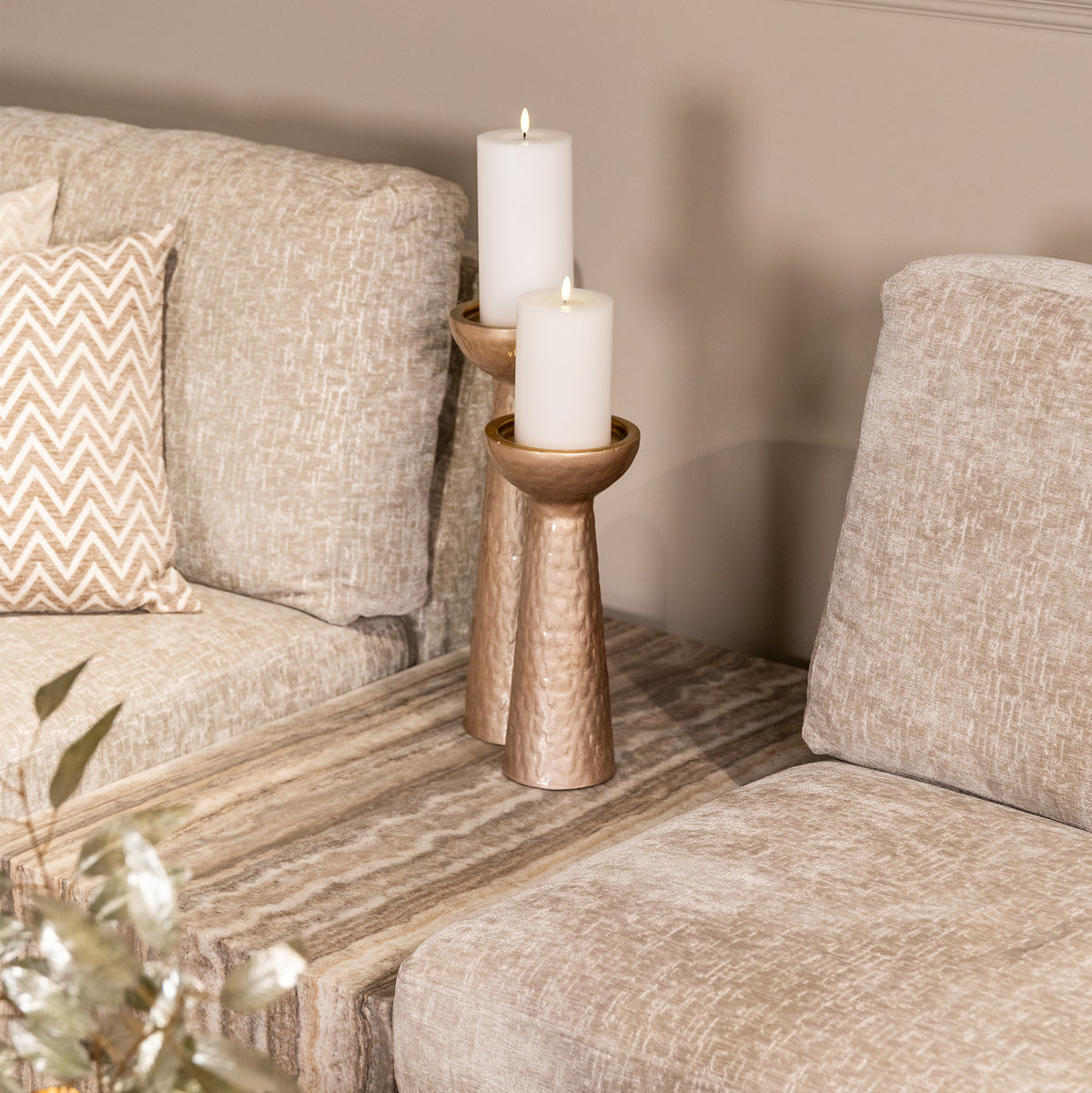 Juana Small - Candle Holder, Champagne Gold