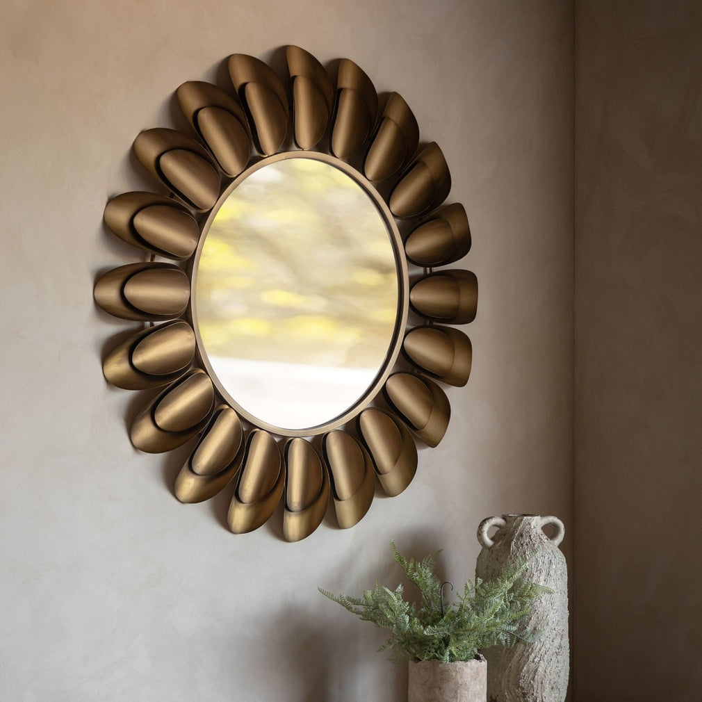 Petal Burst - Round Wall Mirror